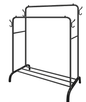Dubbel Rails Staand Kledingrek – Met Planken voor Schoenen en Accessoires