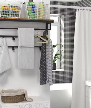 Wandkapstok met Plank – 10 Haken & Staven voor Hal en Woonkamer