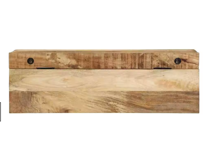 Massief Mangohouten Kledingkast met Metalen Frame en Opbergplank – Stijlvol Kledingrek voor Thuis