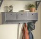 Wandgarderobe met 3 Mandjes en 5 Haken – Compacte Halopberger