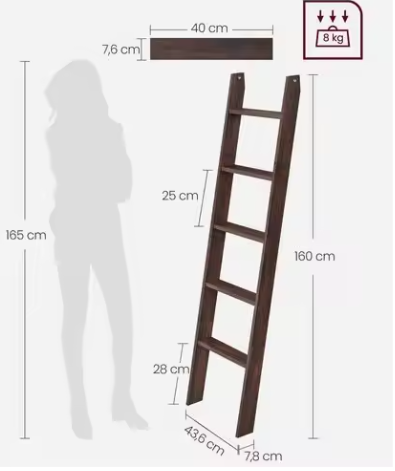 5-Niveaus Handdoekladder – Praktische Opberg- en Droogoplossing