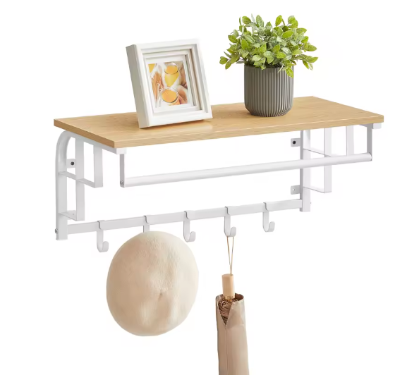 Wandgarderobe Met Plank – Praktische 3-in-1 Opbergoplossing