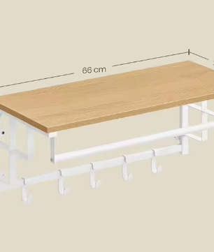 Wandgarderobe Met Plank – Praktische 3-in-1 Opbergoplossing