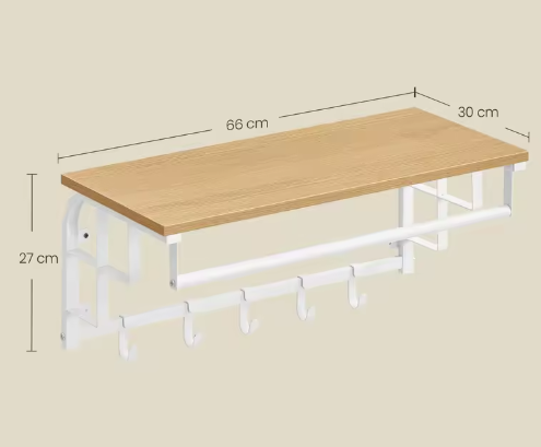 Wandgarderobe Met Plank – Praktische 3-in-1 Opbergoplossing