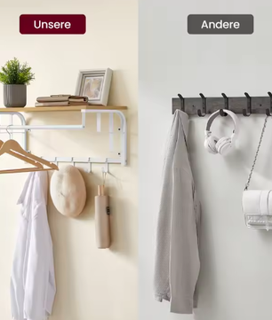 Wandgarderobe Met Plank – Praktische 3-in-1 Opbergoplossing