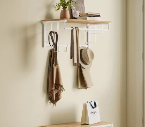 Wandgarderobe Met Plank – Praktische 3-in-1 Opbergoplossing