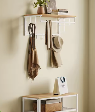 Wandgarderobe Met Plank – Praktische 3-in-1 Opbergoplossing