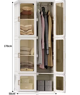 Opvouwbare Kast met 6 Compartimenten en Ophangrail – Praktisch & Modern