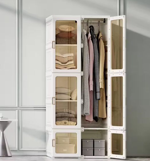 Opvouwbare Kast met 6 Compartimenten en Ophangrail – Praktisch & Modern
