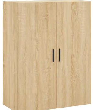 Sonoma Eiken Wandkast met Deuren – Moderne Opbergkast voor Slaapkamer, Woonkamer of Studieruimte (69,5×34×90 cm)