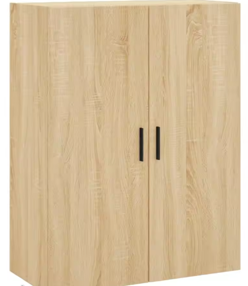 Sonoma Eiken Wandkast met Deuren – Moderne Opbergkast voor Slaapkamer, Woonkamer of Studieruimte (69,5×34×90 cm)