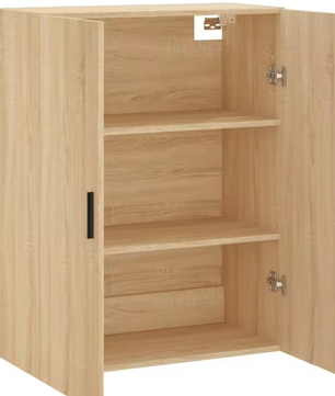 Sonoma Eiken Wandkast met Deuren – Moderne Opbergkast voor Slaapkamer, Woonkamer of Studieruimte (69,5×34×90 cm)
