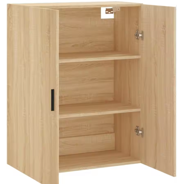 Sonoma Eiken Wandkast met Deuren – Moderne Opbergkast voor Slaapkamer, Woonkamer of Studieruimte (69,5×34×90 cm)