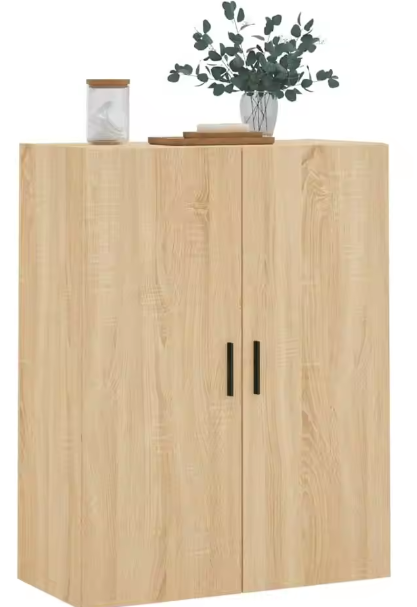 Sonoma Eiken Wandkast met Deuren – Moderne Opbergkast voor Slaapkamer, Woonkamer of Studieruimte (69,5×34×90 cm)