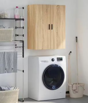 Sonoma Eiken Wandkast met Deuren – Moderne Opbergkast voor Slaapkamer, Woonkamer of Studieruimte (69,5×34×90 cm)