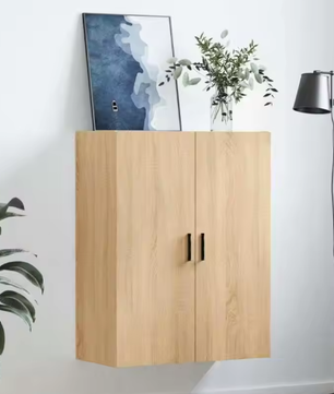 Sonoma Eiken Wandkast met Deuren – Moderne Opbergkast voor Slaapkamer, Woonkamer of Studieruimte (69,5×34×90 cm)