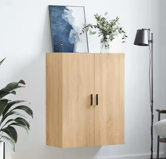 Sonoma Eiken Wandkast met Deuren – Moderne Opbergkast voor Slaapkamer, Woonkamer of Studieruimte (69,5×34×90 cm)