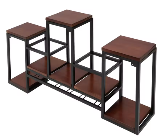 Industriëel Wijnrek – Metaal & Hout Wandgemonteerd Flessenrek voor Bar, Eetkamer en Keuken