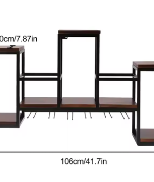 Industriëel Wijnrek – Metaal & Hout Wandgemonteerd Flessenrek voor Bar, Eetkamer en Keuken
