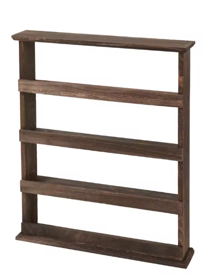 Zwevende Houten Opbergplank – 4-Lagen Kruidenrek voor Wandmontage