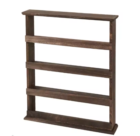 Zwevende Houten Opbergplank – 4-Lagen Kruidenrek voor Wandmontage