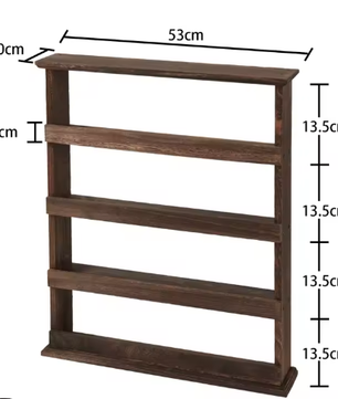 Zwevende Houten Opbergplank – 4-Lagen Kruidenrek voor Wandmontage