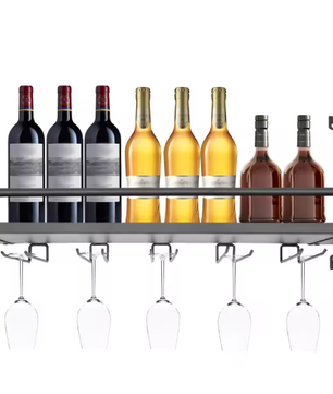 Wandgemonteerd Wijnrek – Industrieel Ontwerp met Hoog Draagvermogen