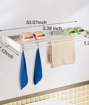 Opvouwbaar Wanddroogrek – 7 Droogstangen voor Kleding