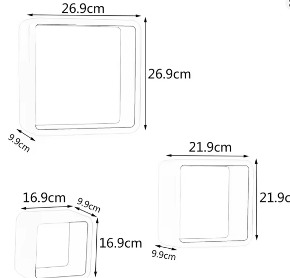 3-delige Houten Drijvende Wandplanken – CD, DVD & Boek Organizer