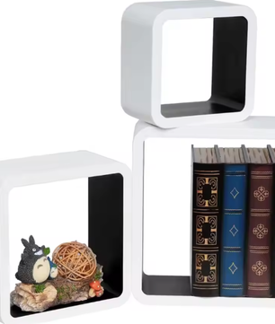 3-delige Houten Drijvende Wandplanken – CD, DVD & Boek Organizer