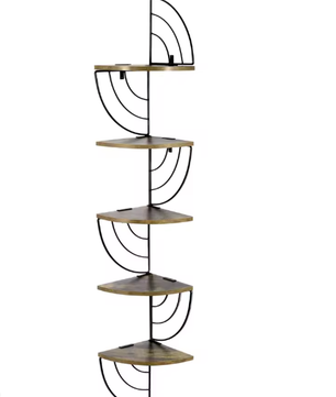 Hoek Wandplank met Zigzag Ontwerp – 5-Lagen Zwevende Plank voor Boeken, Planten & Decoratie