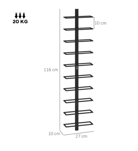 Wandgemonteerd Wijnrek – Modern Stalen Flessenrek voor 10 Wijnflessen, Ruimtebesparend en Decoratief Ontwerp