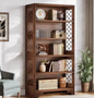 Vintage Boekenkast met 6 Lagen – Houten Displayrek voor Woonkamer, Slaapkamer en Kantoor