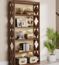 Vintage Boekenkast met 6 Lagen – Houten Displayrek voor Woonkamer, Slaapkamer en Kantoor