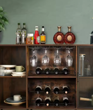 Rustieke Houten Wijnkast – Boerderijstijl Dressoir & Buffetkast voor Woonkamer, Keuken of Eetkamer