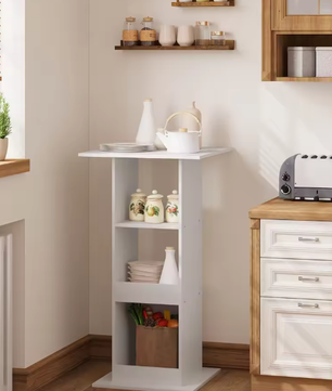 Hoge Bartafel met 3 Planken en Zijkast – Bistro & Opbergmeubel