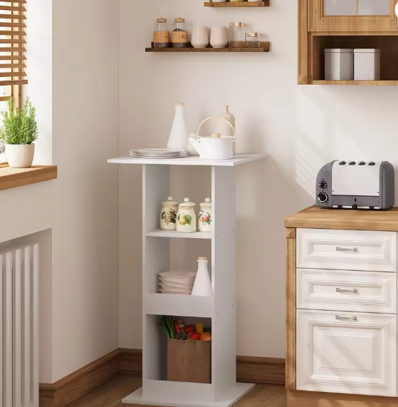 Hoge Bartafel met 3 Planken en Zijkast – Bistro & Opbergmeubel