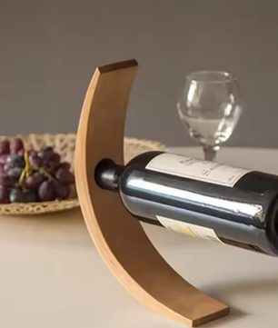 Moderne Houten Wijnflessenrek – Creatief Bamboe Display