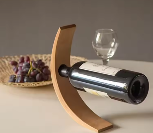 Moderne Houten Wijnflessenrek – Creatief Bamboe Display