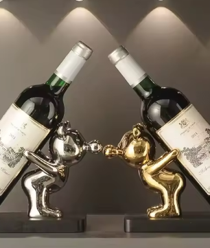 Creatief Keramisch Wijnrek – Cartoon Decoratie voor Thuis