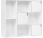 Boekenkast met 8 Vakken – Houten Opbergkast met Deur, Modern en Duurzaam Ontwerp