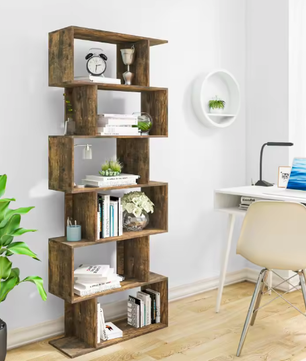 Hoge Vrijstaande Boekenkast – Moderne 6 Kubus Opbergunit voor Woonkamer, Slaapkamer en Kantoor
