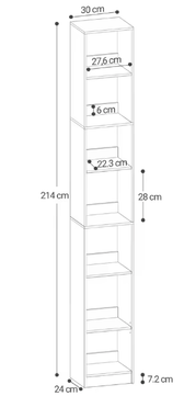 7-Laags Moderne Houten Boekenkast – Open Kubusplank voor Woonkamer, Slaapkamer en Thuiskantoor