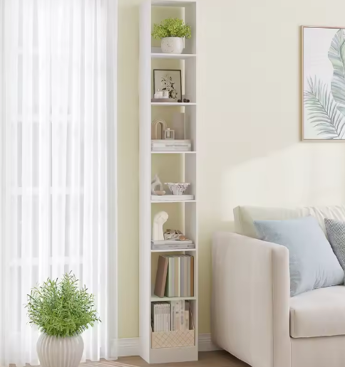 7-Laags Moderne Houten Boekenkast – Open Kubusplank voor Woonkamer, Slaapkamer en Thuiskantoor