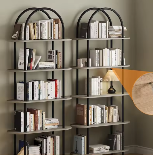 5-Planken Boekenkast 180 cm Hoog – Open Display Opbergrek met Verstelbare Voeten voor Woonkamer, Slaapkamer en Thuiskantoor