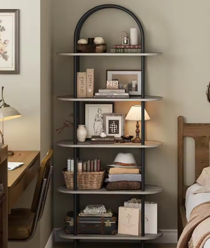 5-Planken Boekenkast 180 cm Hoog – Open Display Opbergrek met Verstelbare Voeten voor Woonkamer, Slaapkamer en Thuiskantoor