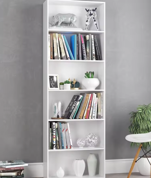 Getone 6-laags Boekenkast – Hoog 180 cm Open Opbergrek met Houten Planken voor Woonkamer, Slaapkamer en Thuiskantoor, Minimalistisch Design