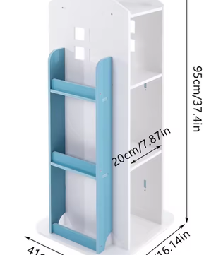 360° Roterende Kinderboekenplank – Draaibare Hoekboekenplank met 4 Niveaus voor Kinderkamers, Woonkamers en Studeerkamers