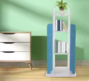 360° Roterende Kinderboekenplank – Draaibare Hoekboekenplank met 4 Niveaus voor Kinderkamers, Woonkamers en Studeerkamers