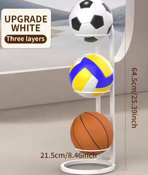 Eenvoudig basketbal- en volleybal opbergrek – Kindvriendelijk displayrek voor sportballen, ideaal voor scholen en thuissport